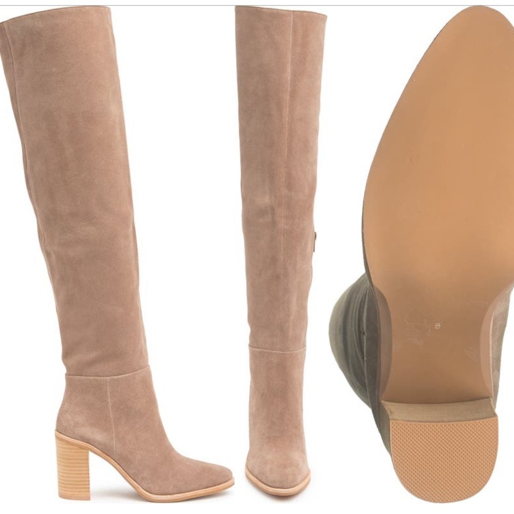 JEFFREY CAMPBELL NWT - Tener over the knee boot in sand suede size 10